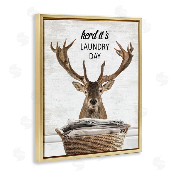 Stupell Industries Lettered And Lined | Herd It's Laundry Day Elk