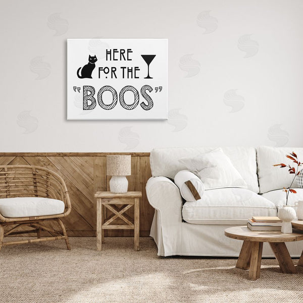 Stupell Industries Lettered And Lined | Here For Boos Halloween Wall Art