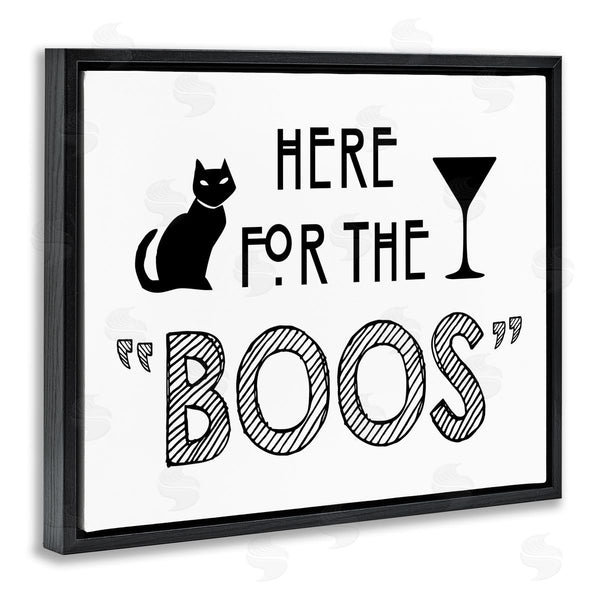 Stupell Industries Lettered And Lined | Here For Boos Halloween Wall Art