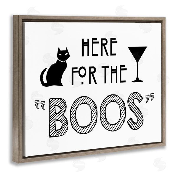 Stupell Industries Lettered And Lined | Here For Boos Halloween Wall Art