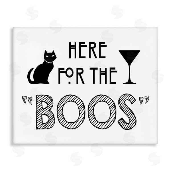 stupell industries Lettered and Lined | Here For Boos Halloween Wall Art