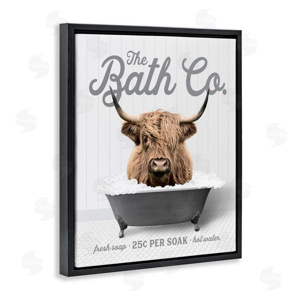 Stupell Industries Lettered And Lined | Highland Cow Bubble Bath Wall Art