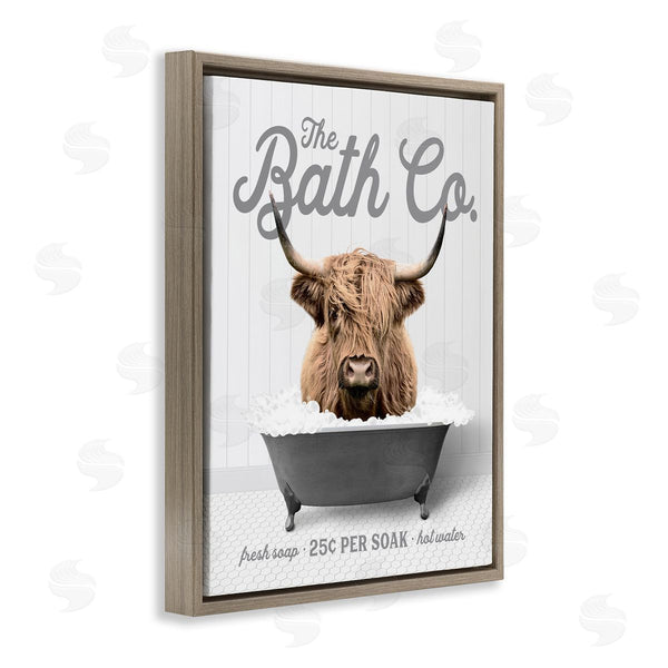 Stupell Industries Lettered And Lined | Highland Cow Bubble Bath Wall Art