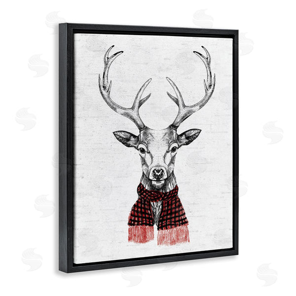 Stupell Industries Lettered And Lined | Holiday Deer With Scarf