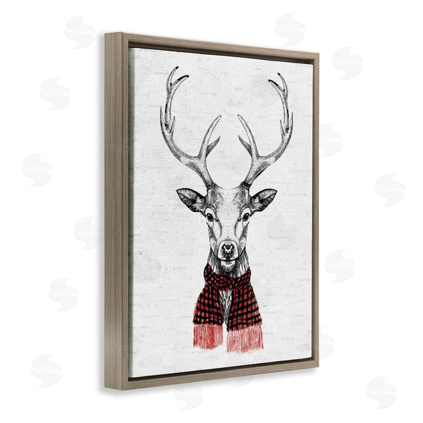 Stupell Industries Lettered And Lined | Holiday Deer With Scarf