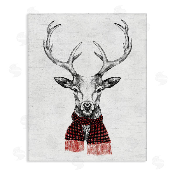 stupell industries Lettered and Lined | Holiday Deer with Scarf