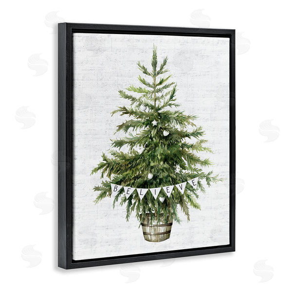 Stupell Industries Lettered And Lined | Holiday Green Fir Tree