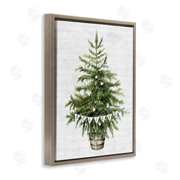 Stupell Industries Lettered And Lined | Holiday Green Fir Tree