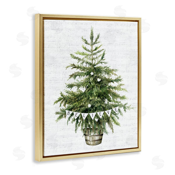 Stupell Industries Lettered And Lined | Holiday Green Fir Tree