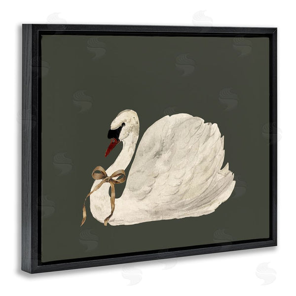 Stupell Industries Lettered And Lined | Holiday Swan With Ribbon Wall Art