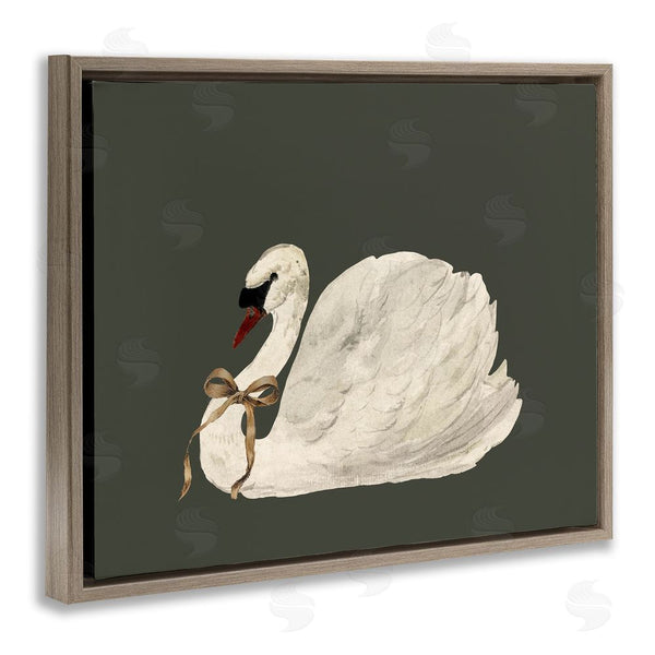 Stupell Industries Lettered And Lined | Holiday Swan With Ribbon Wall Art