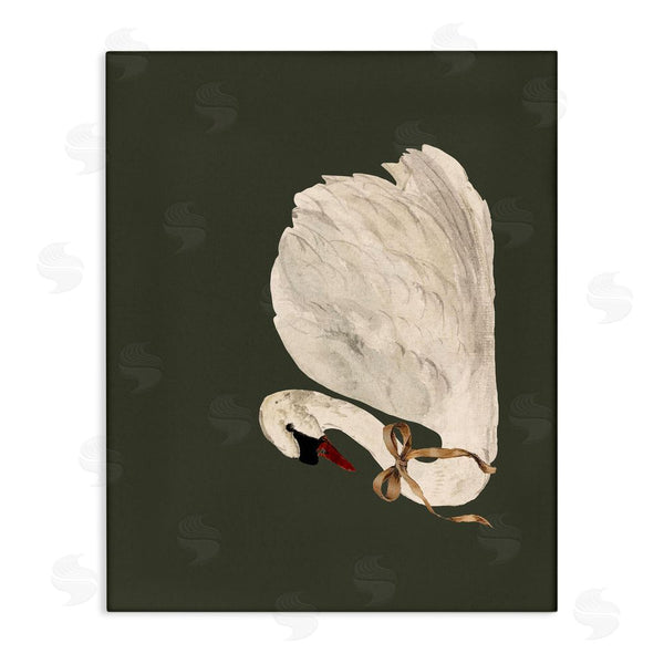 stupell industries Lettered and Lined | Holiday Swan with Ribbon Wall Art