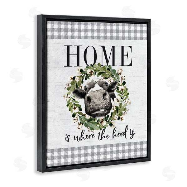Stupell Industries Lettered And Lined | Home's Where The Herd Is