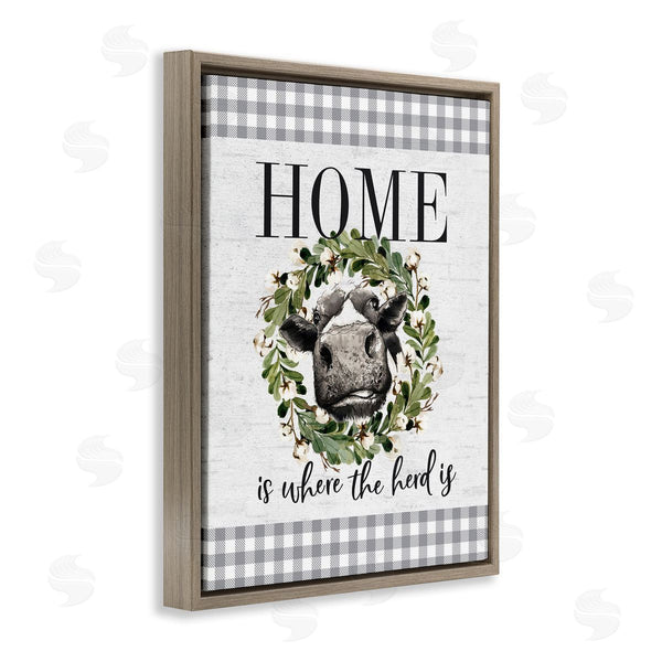 Stupell Industries Lettered And Lined | Home's Where The Herd Is