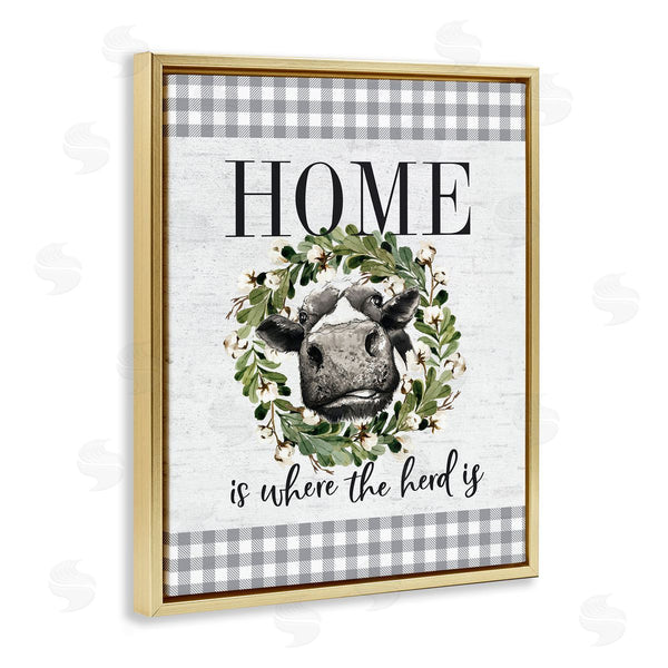 Stupell Industries Lettered And Lined | Home's Where The Herd Is