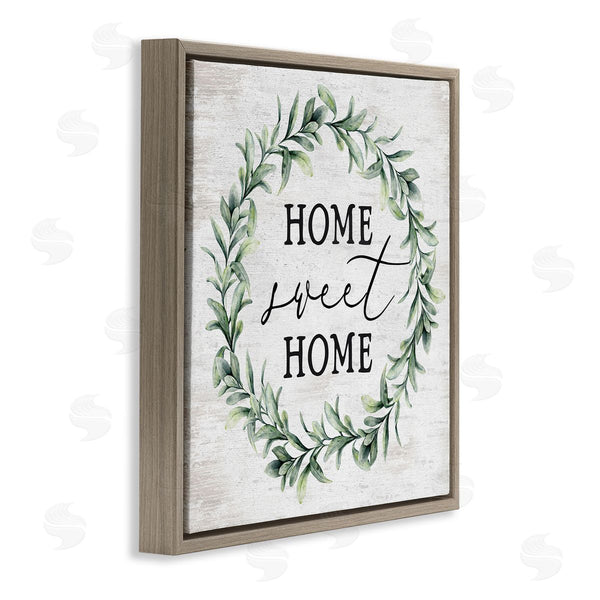 Stupell Industries Lettered And Lined | Home Sweet Home Sentiment Green Botanical Farmhouse Wreath Wall Art