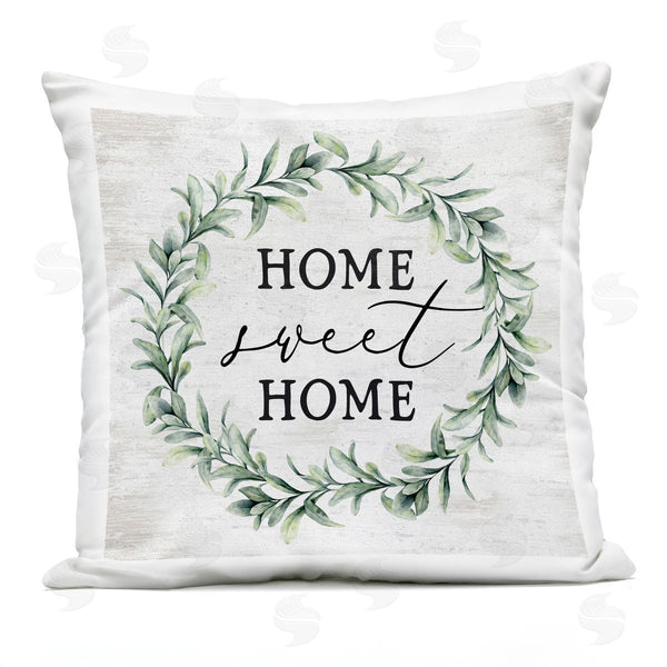 Stupell Industries Lettered And Lined | Home Sweet Home Wreath Printed Throw Pillow