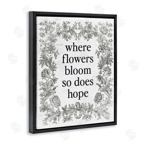 Stupell Industries Lettered And Lined | Hope Blooms Vintage Border