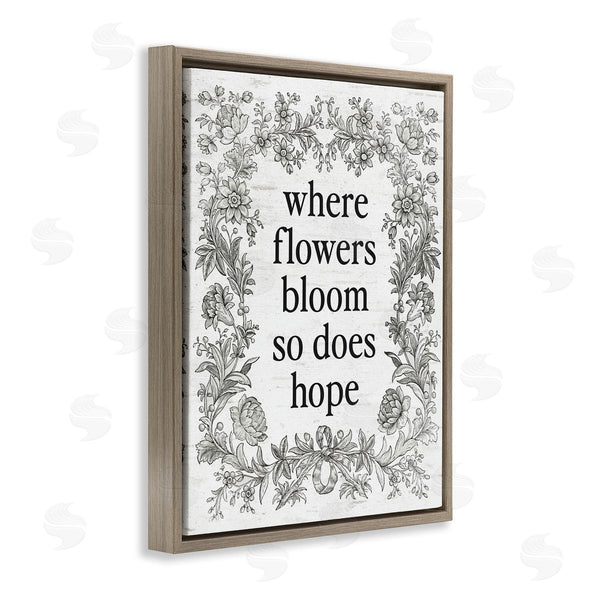Stupell Industries Lettered And Lined | Hope Blooms Vintage Border