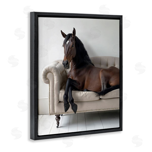 Stupell Industries Lettered And Lined | Horse Lounging On Sofa