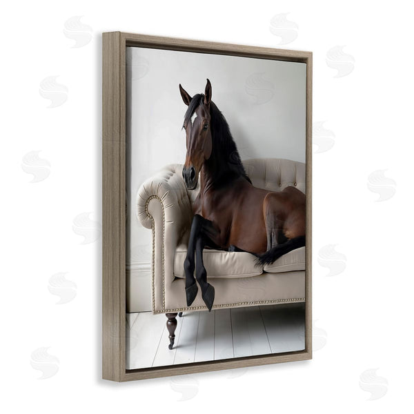 Stupell Industries Lettered And Lined | Horse Lounging On Sofa