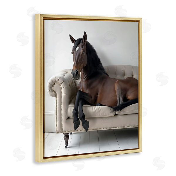 Stupell Industries Lettered And Lined | Horse Lounging On Sofa
