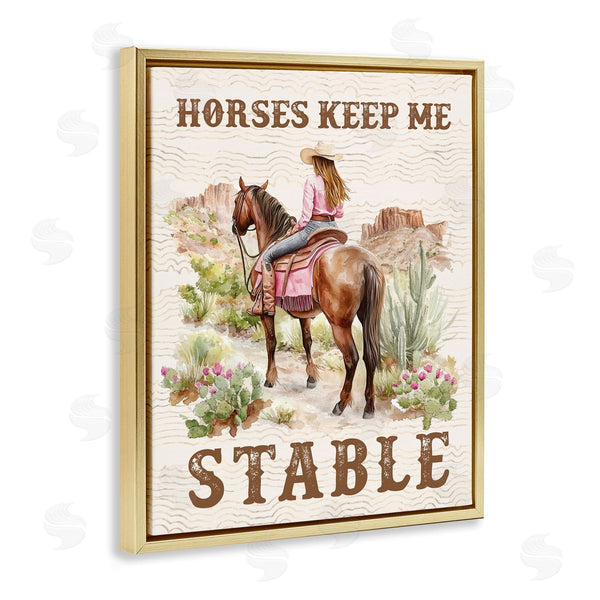 Stupell Industries Lettered And Lined | Horses Keep Me Stable