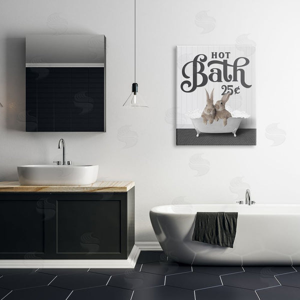 Stupell Industries Lettered And Lined | Hot Bath Bunnies Wall Art