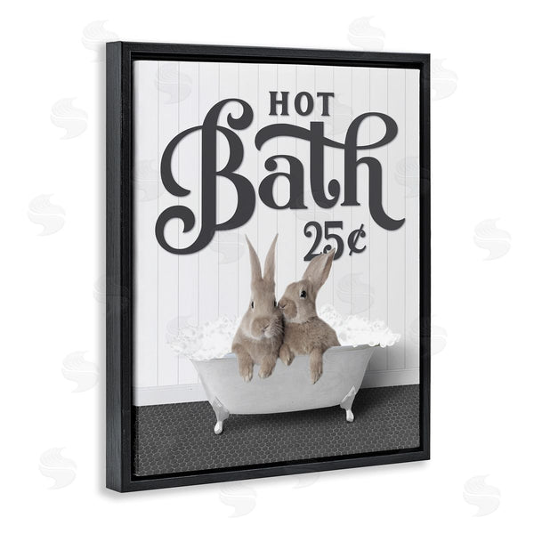 Stupell Industries Lettered And Lined | Hot Bath Bunnies Wall Art