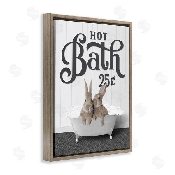 Stupell Industries Lettered And Lined | Hot Bath Bunnies Wall Art