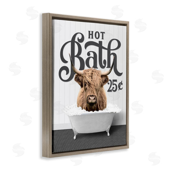 Stupell Industries Lettered And Lined | Hot Bath Cattle Wall Art