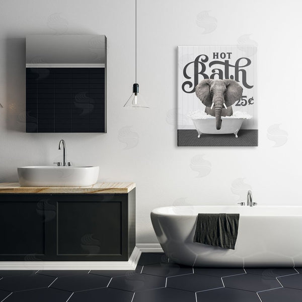 Stupell Industries Lettered And Lined | Hot Bath Elephant Wall Art