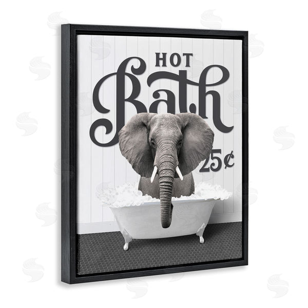 Stupell Industries Lettered And Lined | Hot Bath Elephant Wall Art