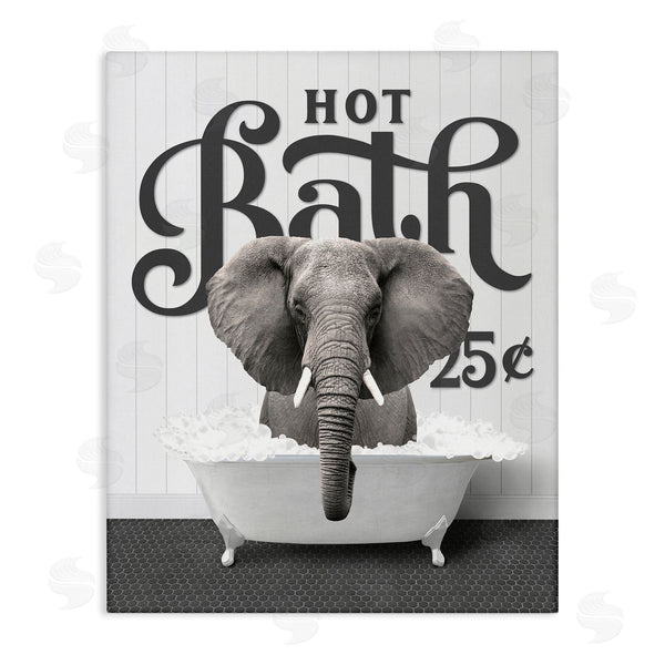 stupell industries Lettered and Lined | Hot Bath Elephant Wall Art