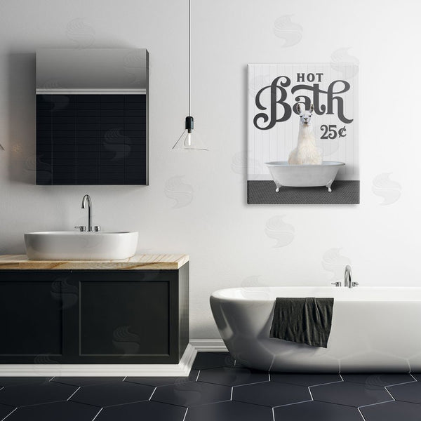 Stupell Industries Lettered And Lined | Hot Bath Llama Sign Wall Art
