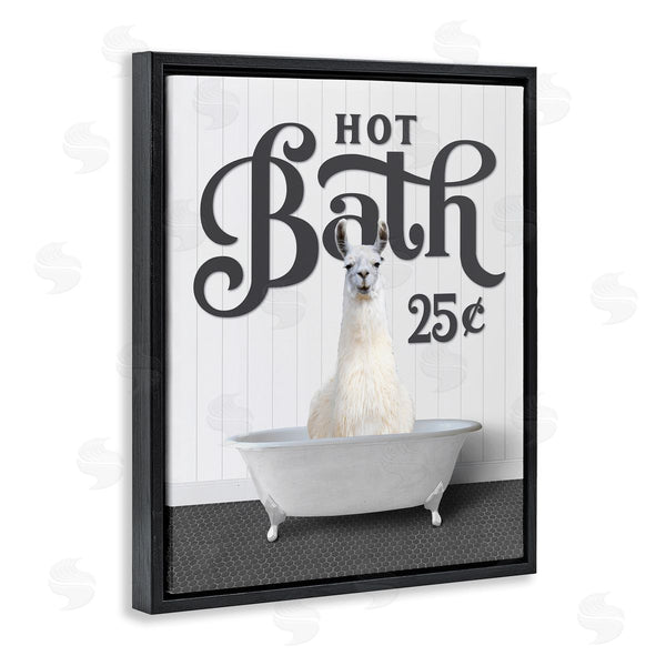 Stupell Industries Lettered And Lined | Hot Bath Llama Sign Wall Art