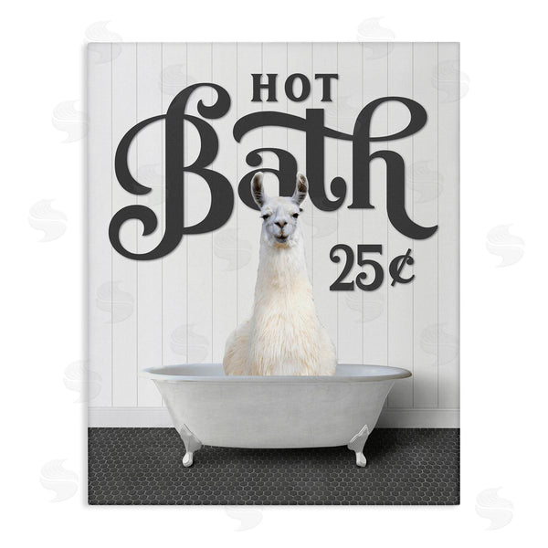 stupell industries Lettered and Lined | Hot Bath Llama Sign Wall Art