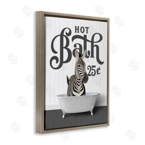 Stupell Industries Lettered And Lined | Hot Bath Vintage Animal Wall Art