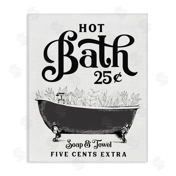 stupell industries Lettered and Lined | Hot Bath with Bubbles Wall Art