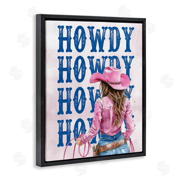 Stupell Industries Lettered And Lined | Howdy Cowgirl With Lasso