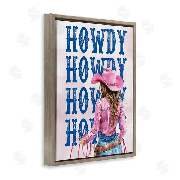 Stupell Industries Lettered And Lined | Howdy Cowgirl With Lasso