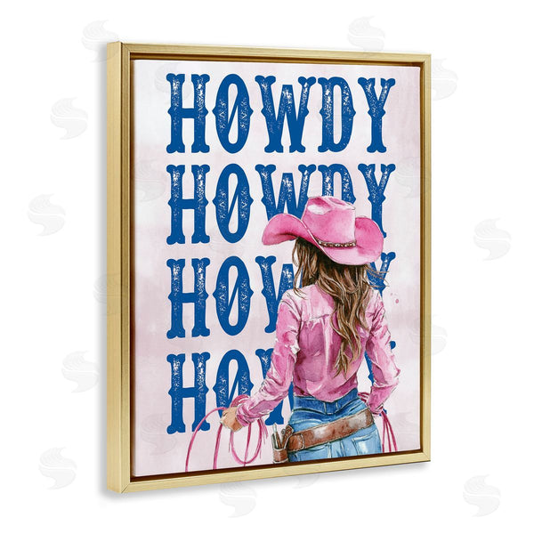Stupell Industries Lettered And Lined | Howdy Cowgirl With Lasso