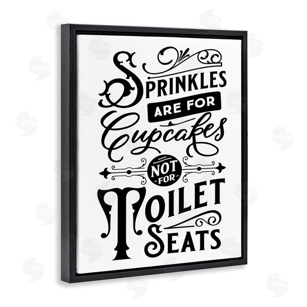 Stupell Industries Lettered And Lined | Humorous Bathroom Toilet Seat Phrase Vintage Typography Wall Art