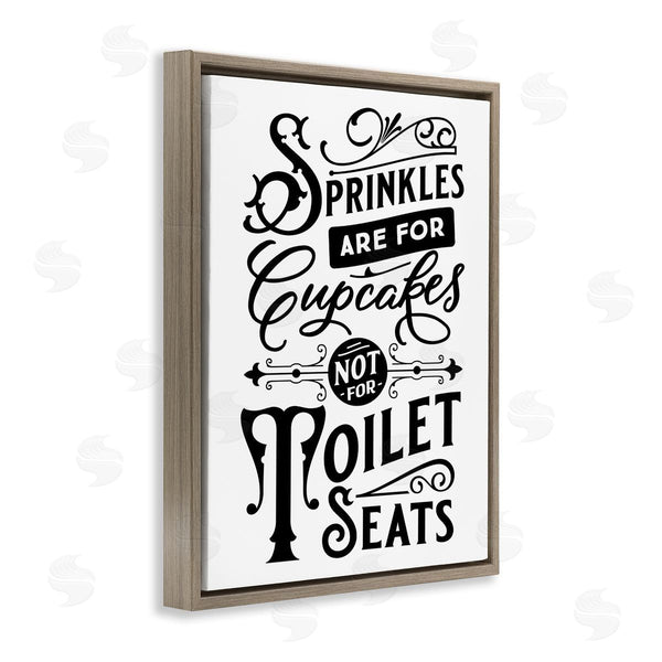 Stupell Industries Lettered And Lined | Humorous Bathroom Toilet Seat Phrase Vintage Typography Wall Art