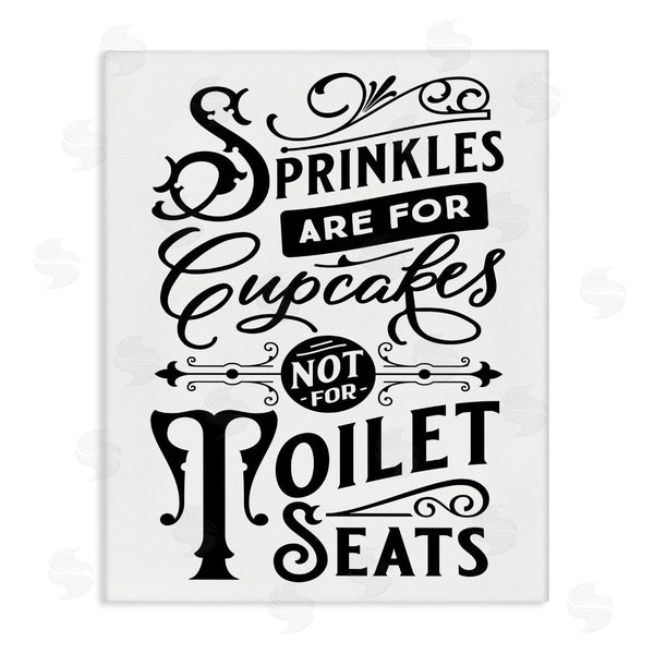 stupell industries Lettered and Lined | Humorous Bathroom Toilet Seat Phrase Vintage Typography Wall Art