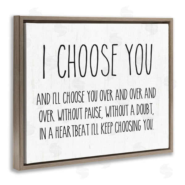 Stupell Industries Lettered And Lined | I Choose You Romantic Love Quote Casual Typography Wall Art