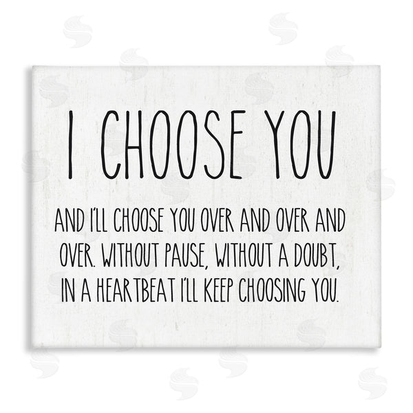 stupell industries Lettered and Lined | I Choose You Romantic Love Quote Casual Typography Wall Art