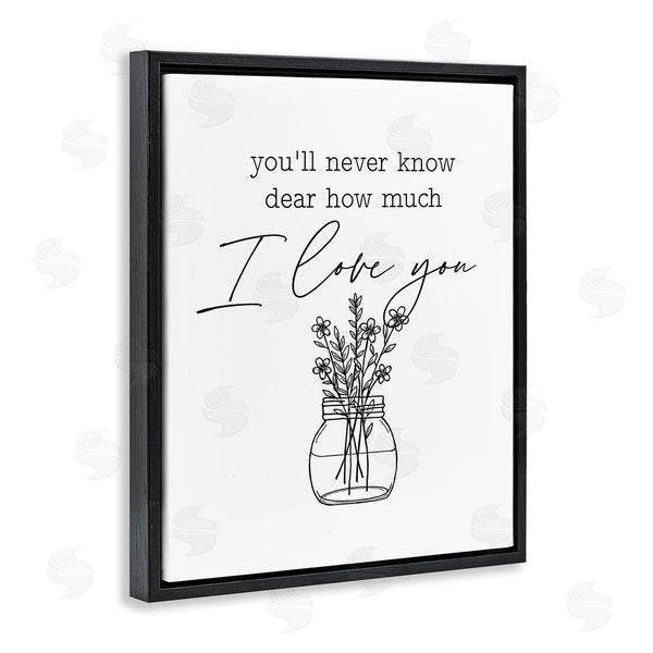 Stupell Industries Lettered And Lined | I Love You Simple Daisy Botanical Outline Bouquet Wall Art