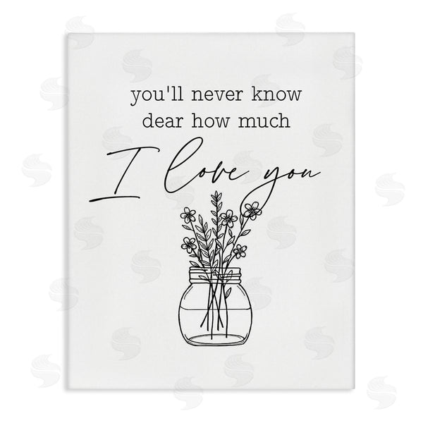 stupell industries Lettered and Lined | I Love You Simple Daisy Botanical Outline Bouquet Wall Art
