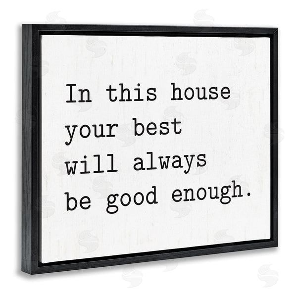 Stupell Industries Lettered And Lined | In This House Encouraging Family Quote Sign Wall Art